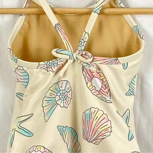 Old Navy Baby Girl Seashell Starfish Print One Piece Swimsuit Size 18-24 Months - Picture 12 of 16